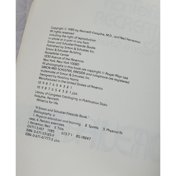 Athletics For Life By Kenneth Forsythe, M.D. Optimal Fitness Through Rec Sports - Picture 10 of 12